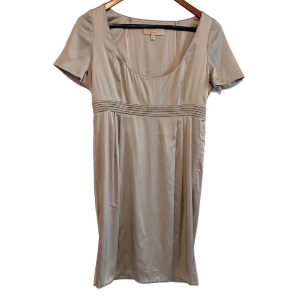 Jasmine Di Milo and tan gold RARE silk blend dress. Size 8